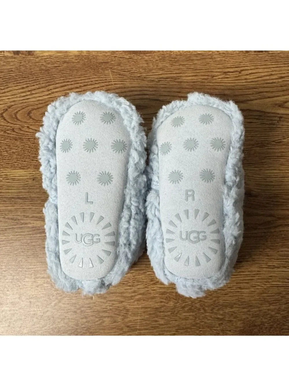 UGG Bixbee Size 2/3 (6 - 12 Months) Blue Baby Toddler Slippers Booties Preowned